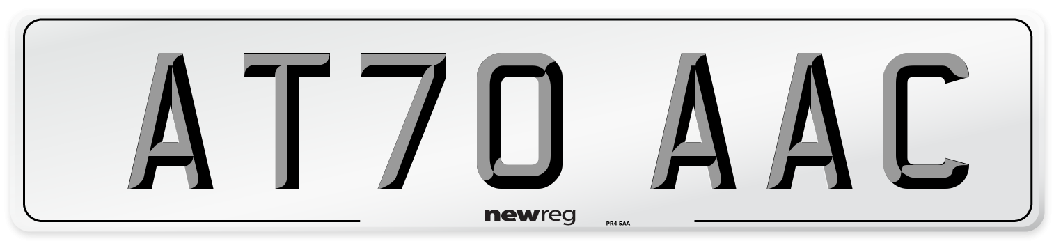 AT70 AAC Number Plate from New Reg